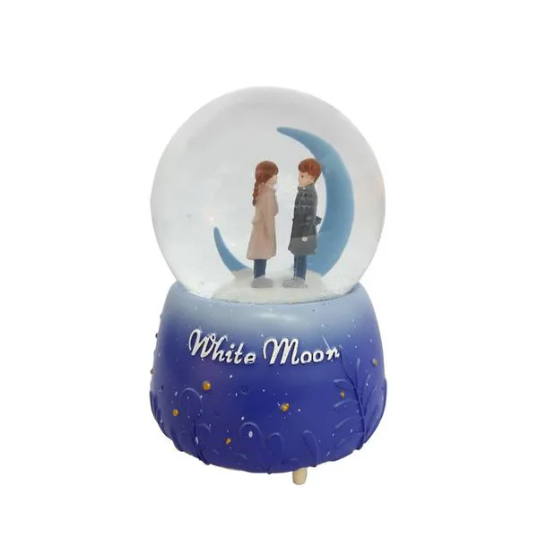 گوی موزیکال مدل چراغ دار اولین دیدار عاشقانه در کنار ماه