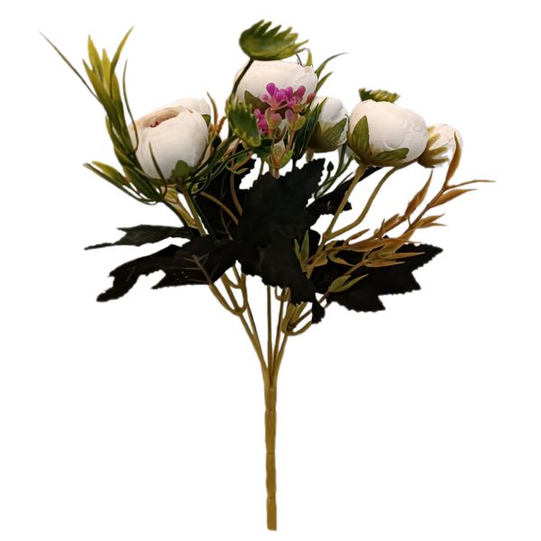 گل مصنوعی مدل بوته نسترن 8 گل