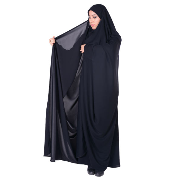 چادر بحرینی شهر حجاب مدل کرپ حریرالاسود کد 8071