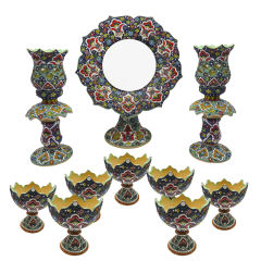 مجموعه ظروف هفت سین ده پارچه مینا کاری شده مدل 1100-Laleh