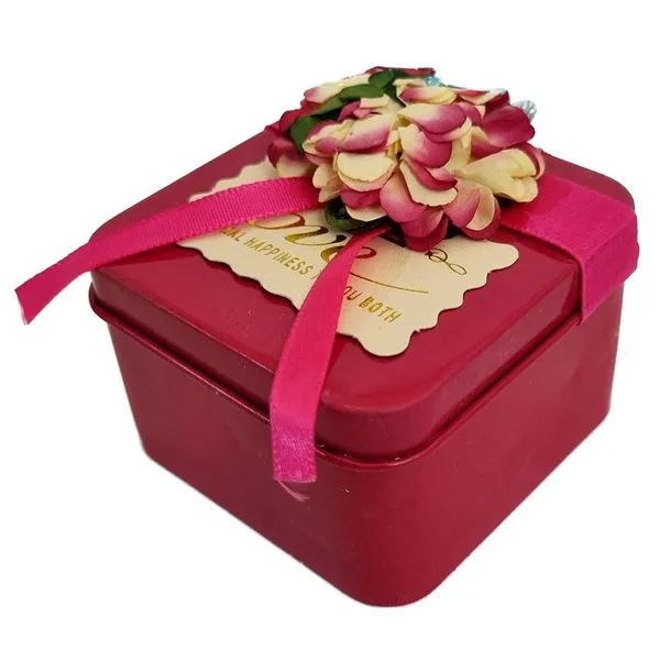 جعبه جواهرات مدل فلزی گل و ربان