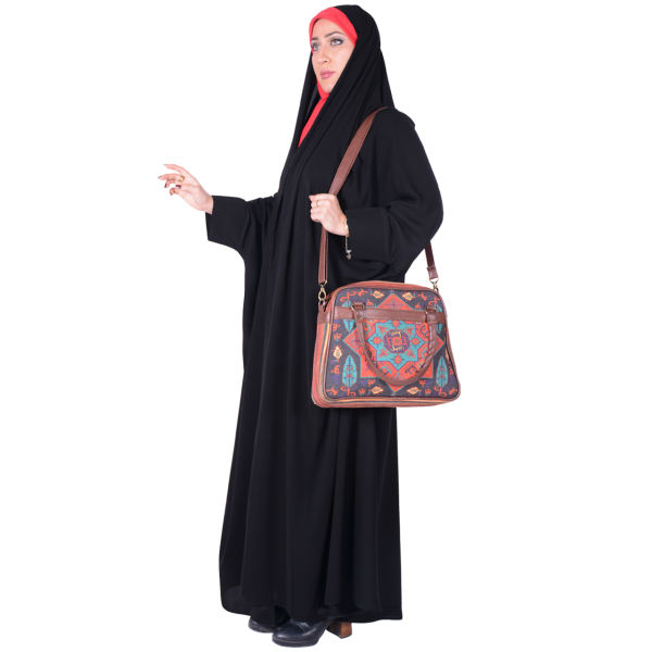 چادر دانشجویی شهر حجاب مدل مچدار کرپ حریرالاسود کد 8027