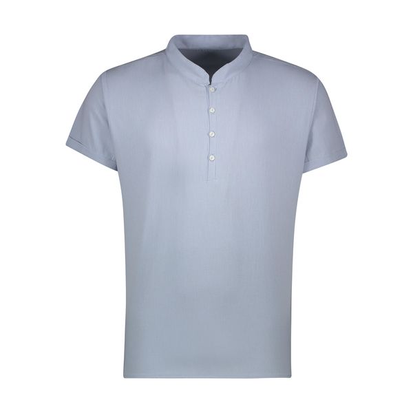 پیراهن آستین کوتاه مردانه افراتین مدل لینن رنگ آبی روشن