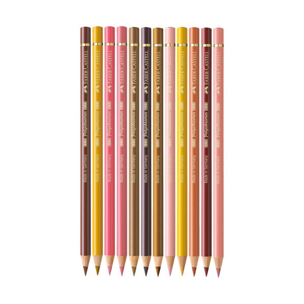 مداد رنگی 12 رنگ فابر کاستل مدل پلی کروم طیف پوست