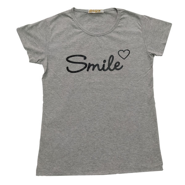 تی شرت آستین کوتاه زنانه باریش مدل smile
