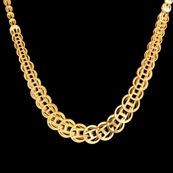 گردنبند طلا 18 عیار زنانه طلای مستجابی مدل لیزر کات کد 45