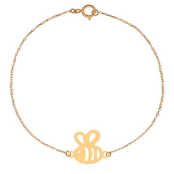 پابند طلا 18 عیار زنانه کرابو طرح زنبور مدل Kr2014