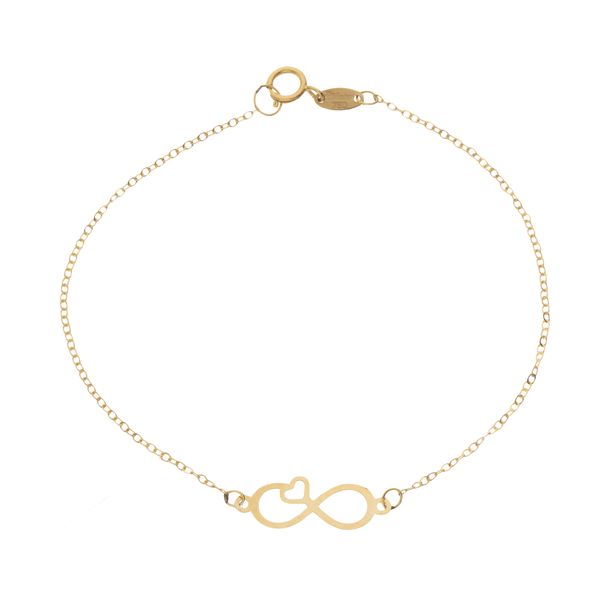 دستبند طلا 18 عیار زنانه مایا ماهک مدل MB1330 طرح بینهایت و قلب