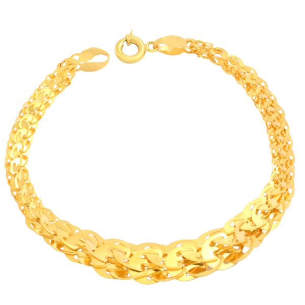 دستبند طلا 18 عیار زنانه طلای مستجابی مدل لیزر کات کد 2