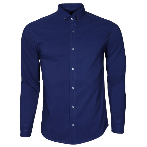 پیراهن آستین بلند مردانه مدل DL46 رنگ آبی