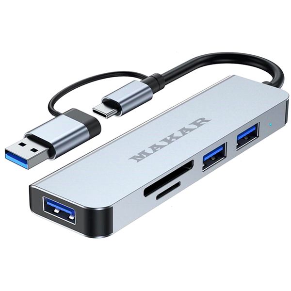 هاب و کارت خوان 5 پورت USB 3.0 ماکار مدل 5in1 MK-HU235