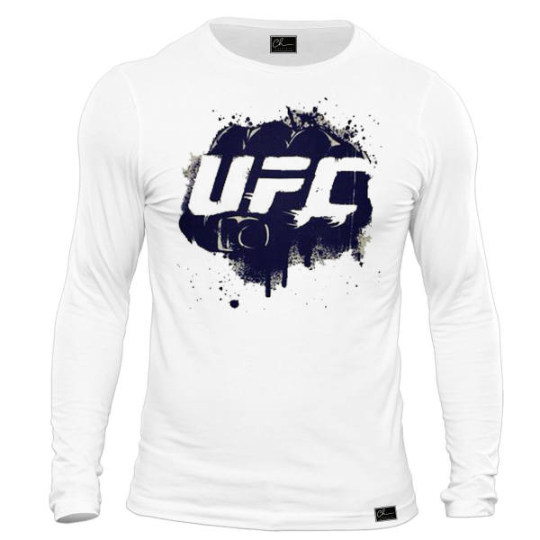 تی شرت آستین بلند مردانه مدل UFC کد MA25 رنگ سفید