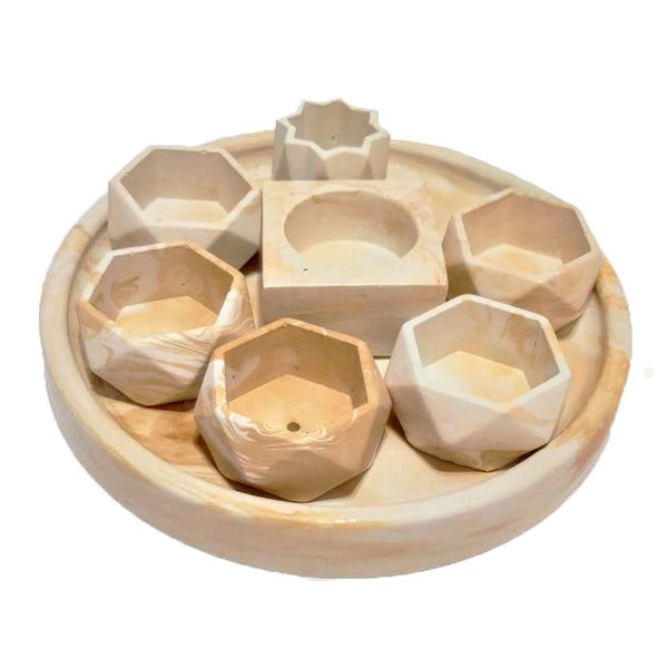 مجموعه ظروف هفت سین 8 پارچه طرح سنگ مدل افرا