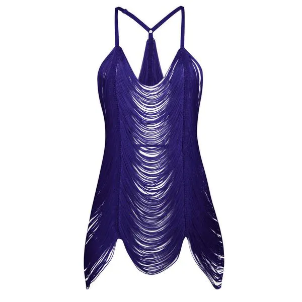 لباس خواب زنانه ماییلدا مدل ریش ریش کد 4438 رنگ سرمه ای