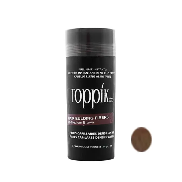 پودر پرپشت کننده مو تاپیک هیر فیلر کد 05 وزن 50 گرم رنگ قهوه ای متوسط