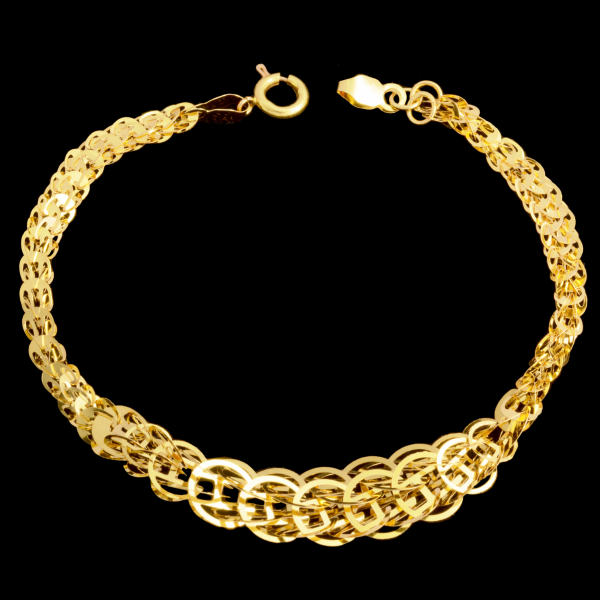 دستبند طلا 18 عیار زنانه طلای مستجابی  مدل لیزر کات کد M23
