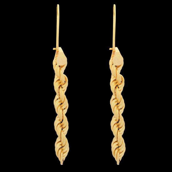 گوشواره طلا 18 عیار زنانه طلای مستجابی مدل طنابی کد 1
