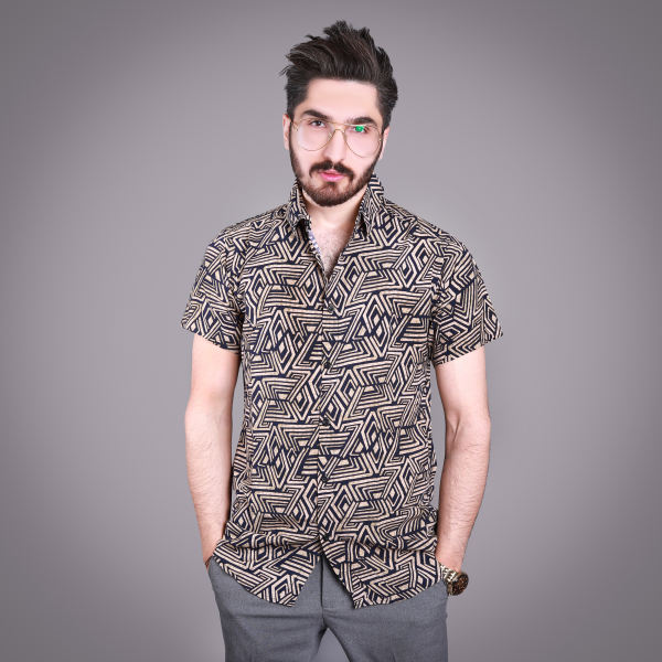 پیراهن آستین کوتاه مردانه مدل هاوایی 4-4