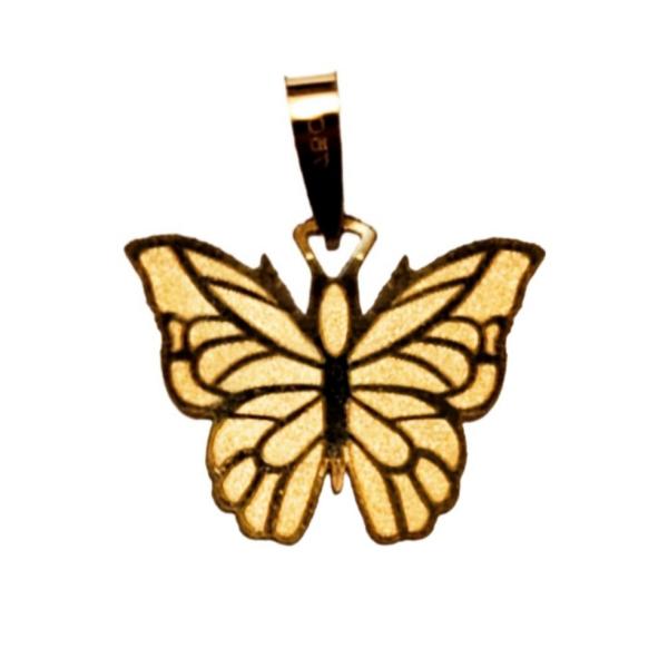 آویز گردنبند طلا 18 عیار زنانه مدل پروانه کد 02