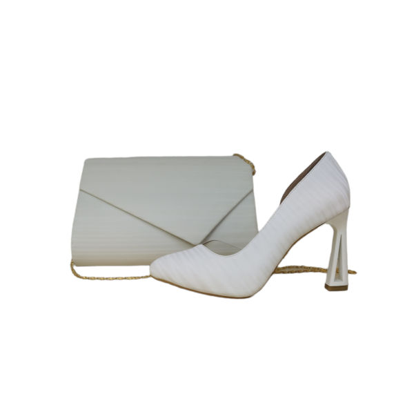 ست کیف و کفش زنانه مدل جادویی رنگ سفید